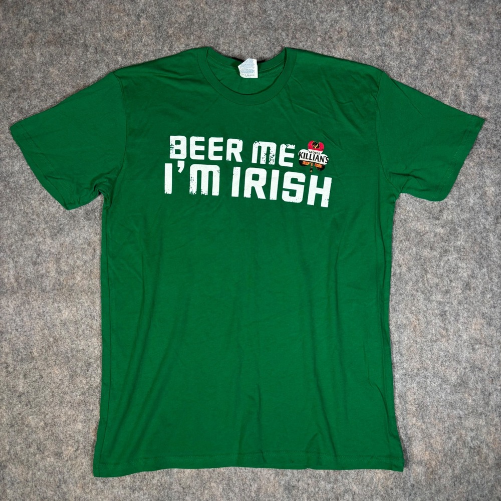 George Killian's Irish Red T-Shirt Mens L Green Beer Me I'm Irish Delta St Paddy